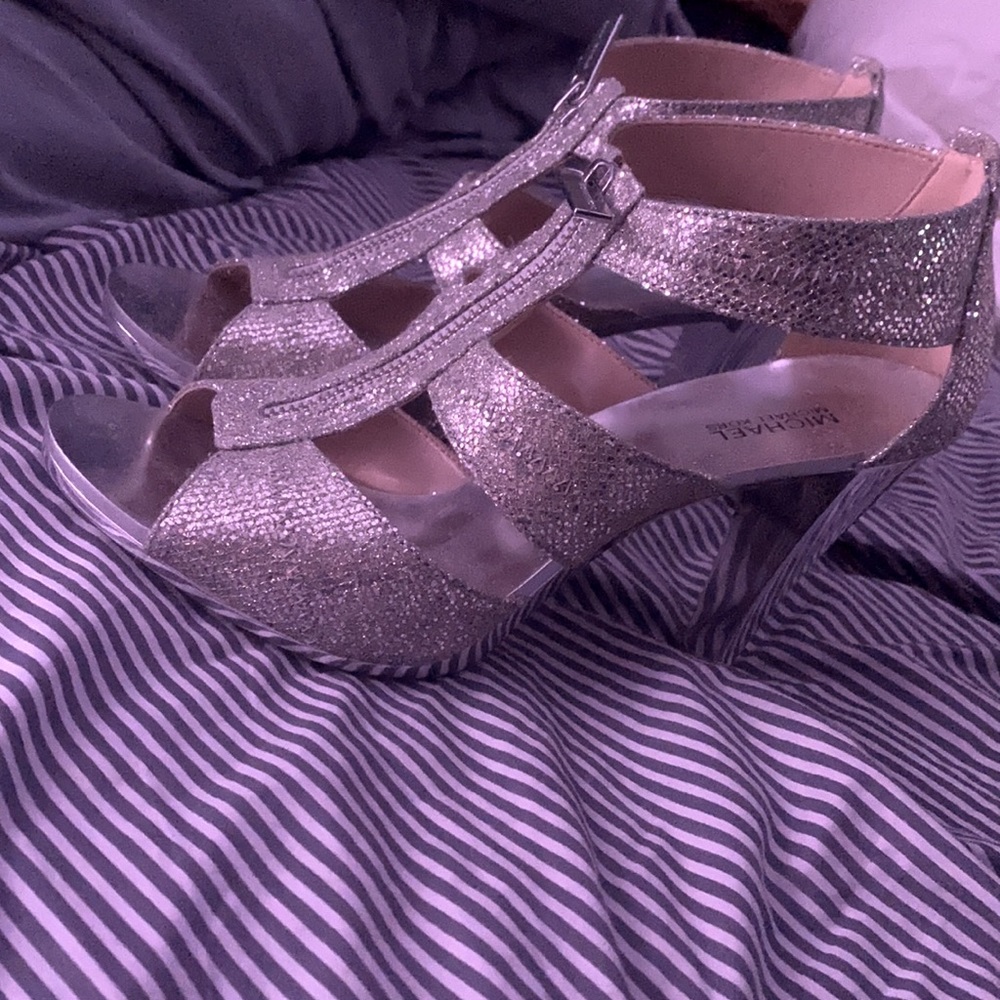 Michael kors silver sandals